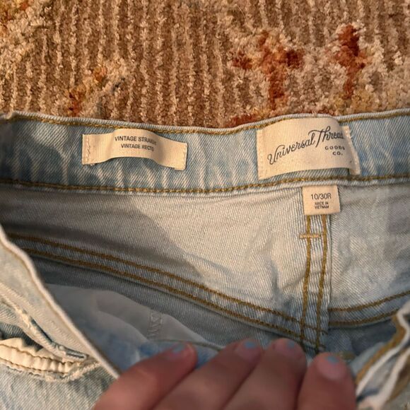 Universal Thread High Rise Distressed Light Denim Jeans - Picture 3 of 5